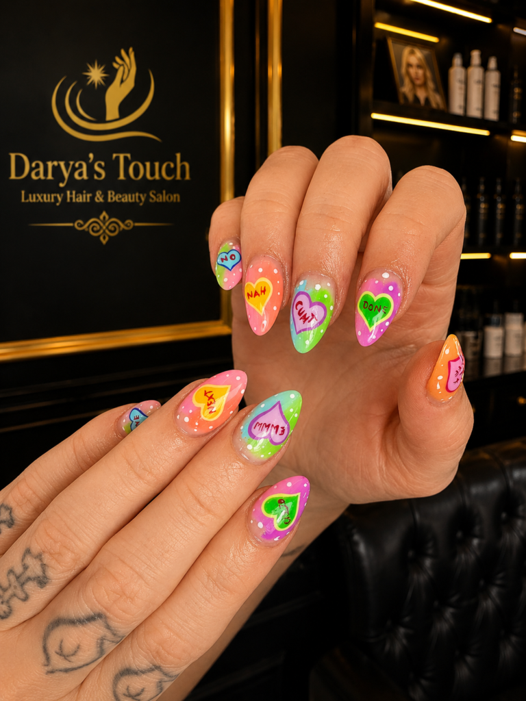 Home 20 Colourful nail art at Darya’s Touch beauty salon in Manchester