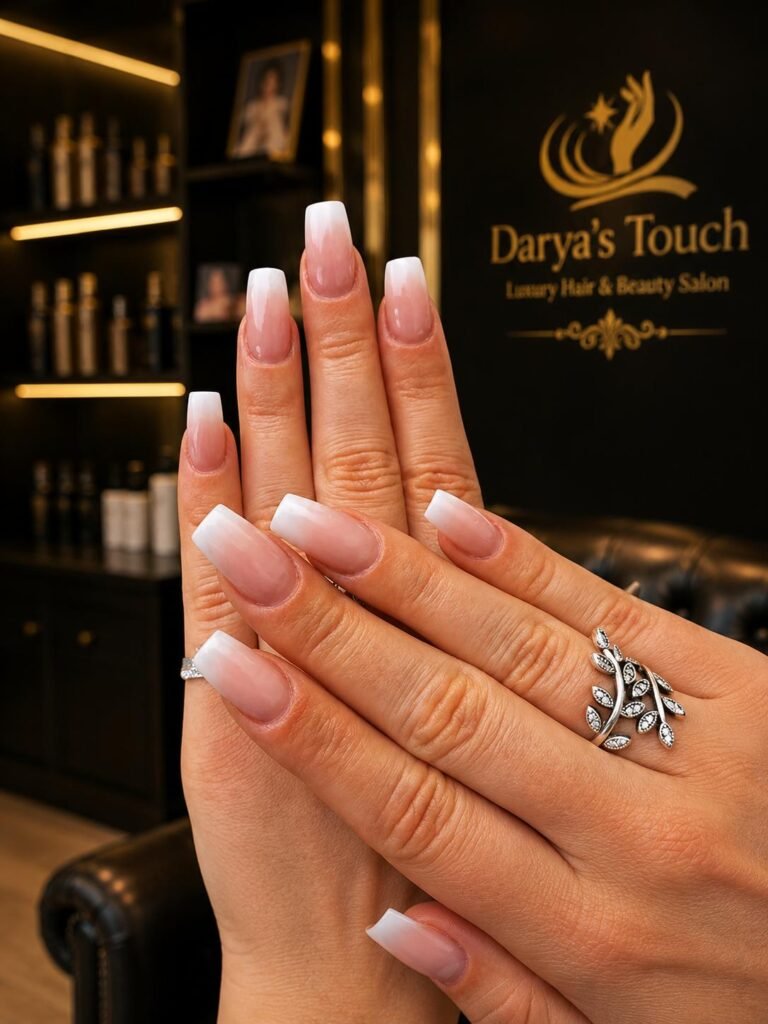 Home 19 Long nude nails at Darya’s Touch beauty salon in Manchester